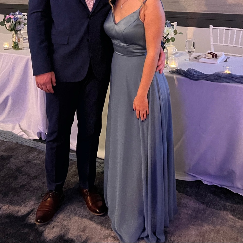 Elegant Blue Satin Gown